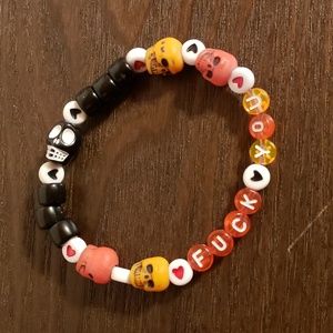 Home made bead bracelet: F you